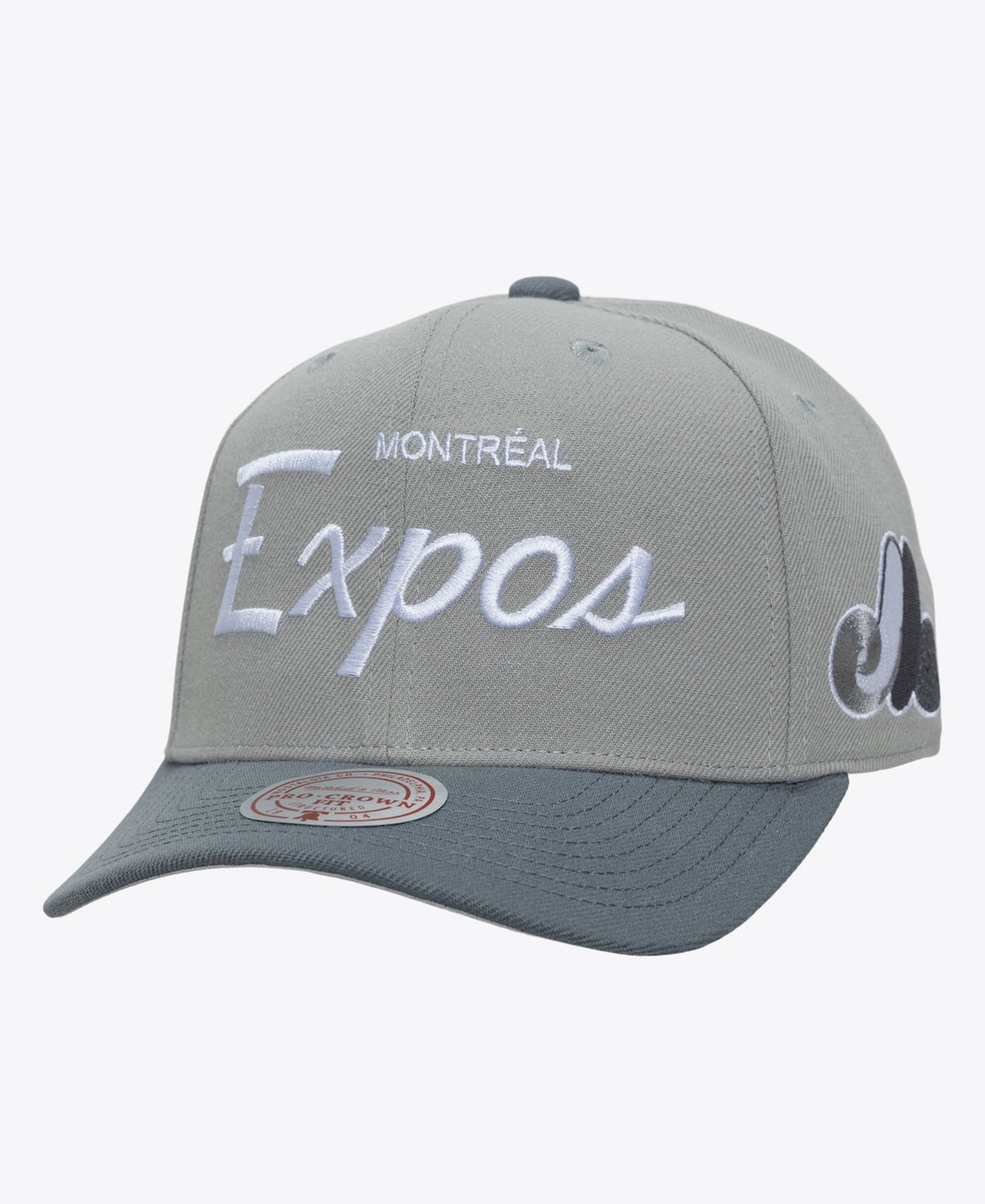Men's Gray Montreal Expos Cooperstown Thunderstorm Head Coach Pro-Crown Adjustable Hat