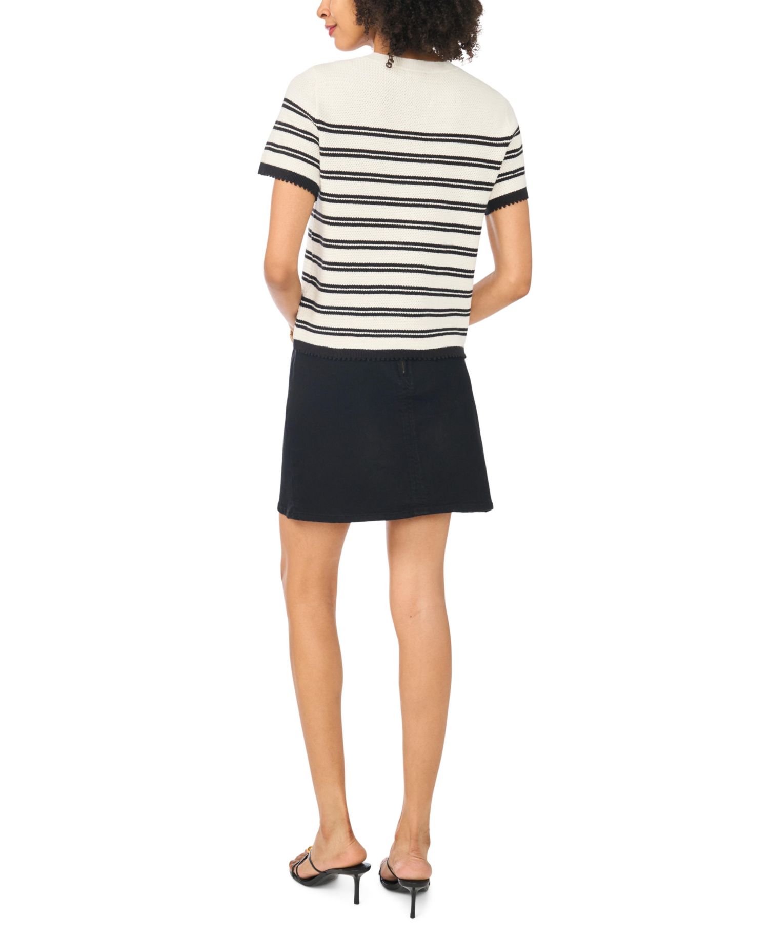 Women's Cotton Striped Crewneck Sweater