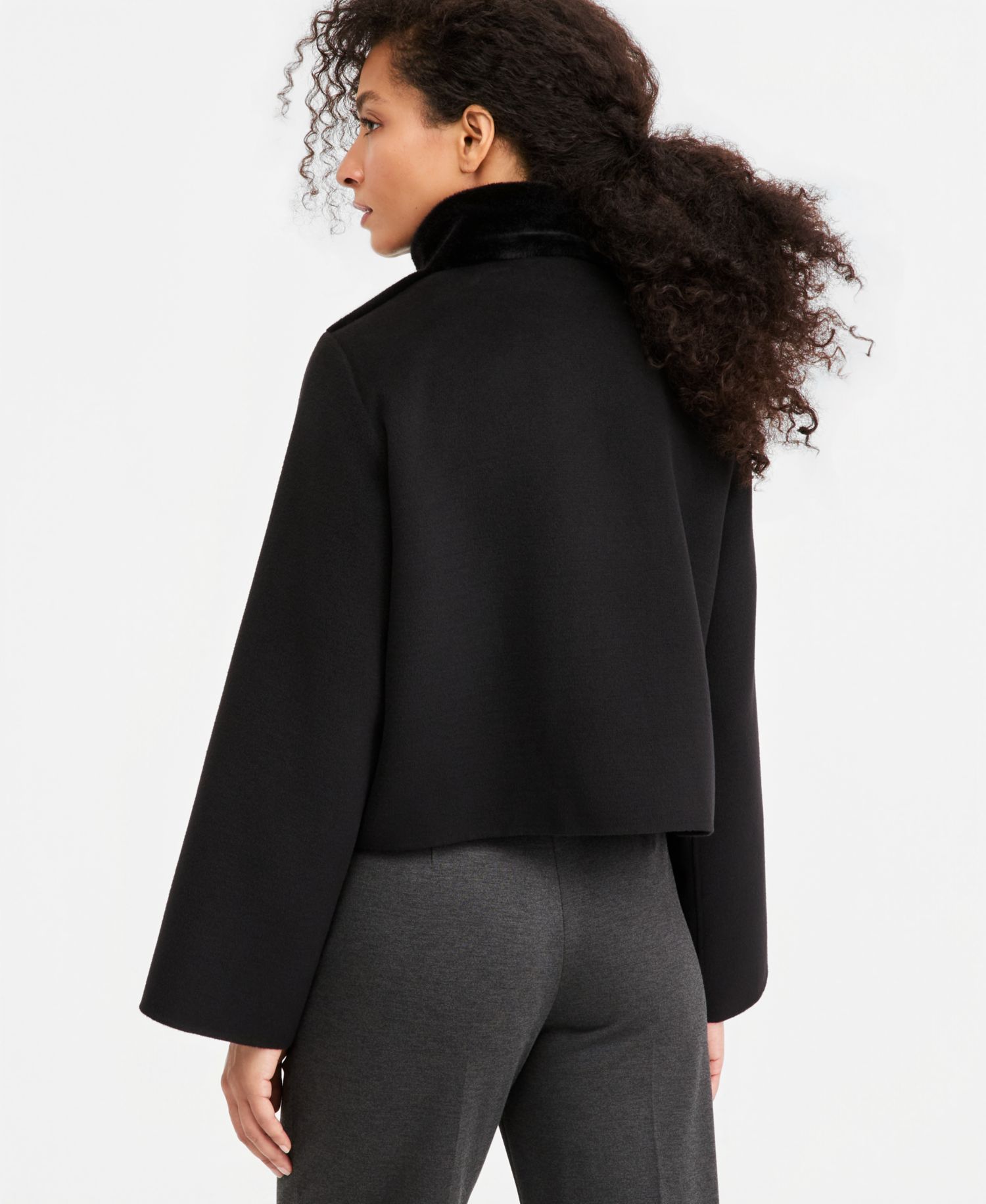 Women's Emmbalia Cropped Faux Fur High-Neck Jacket