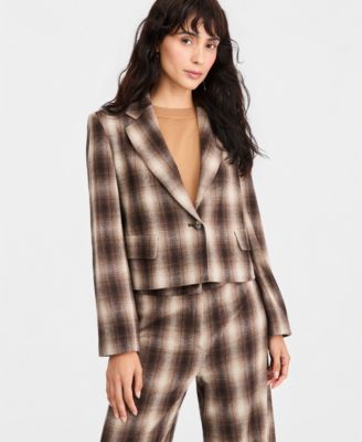 Women's Emmlastra Plaid Cropped Flannel Blazer