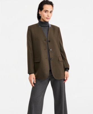 Women's Emmottimo Wool-Blend Flannel Single-Breasted Blazer