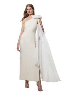 Women's Shoulder Bow Cape Detail Maxi Dress