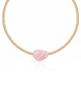 Gold-Plated Beaded Rose Nugget Necklace
