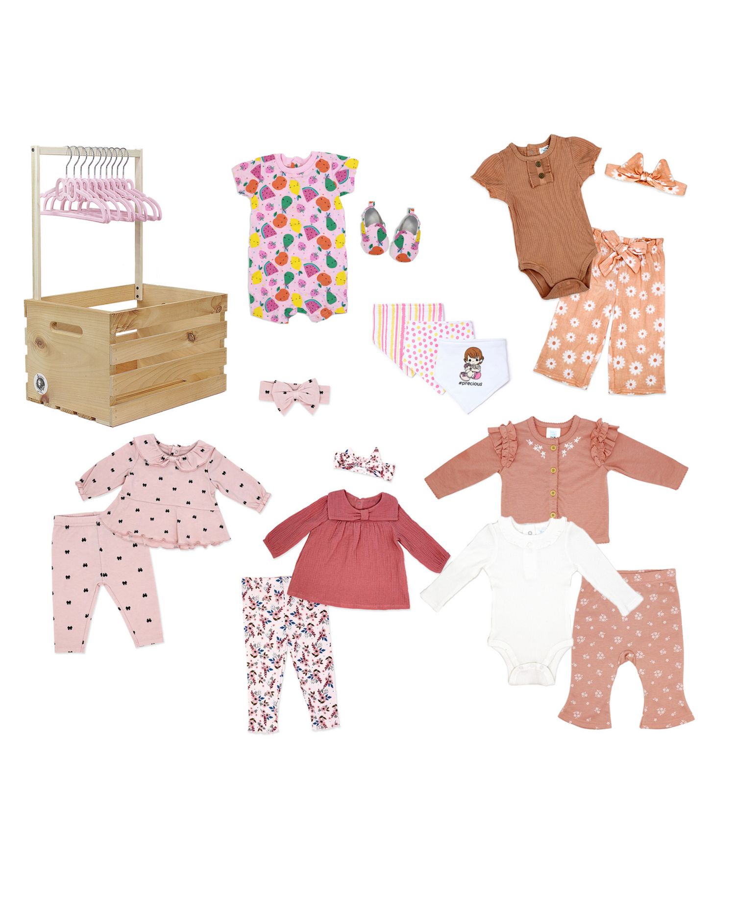 Three Storys Baby Girls' First Years Baby Shower Gift Crate, 29-Piece Set