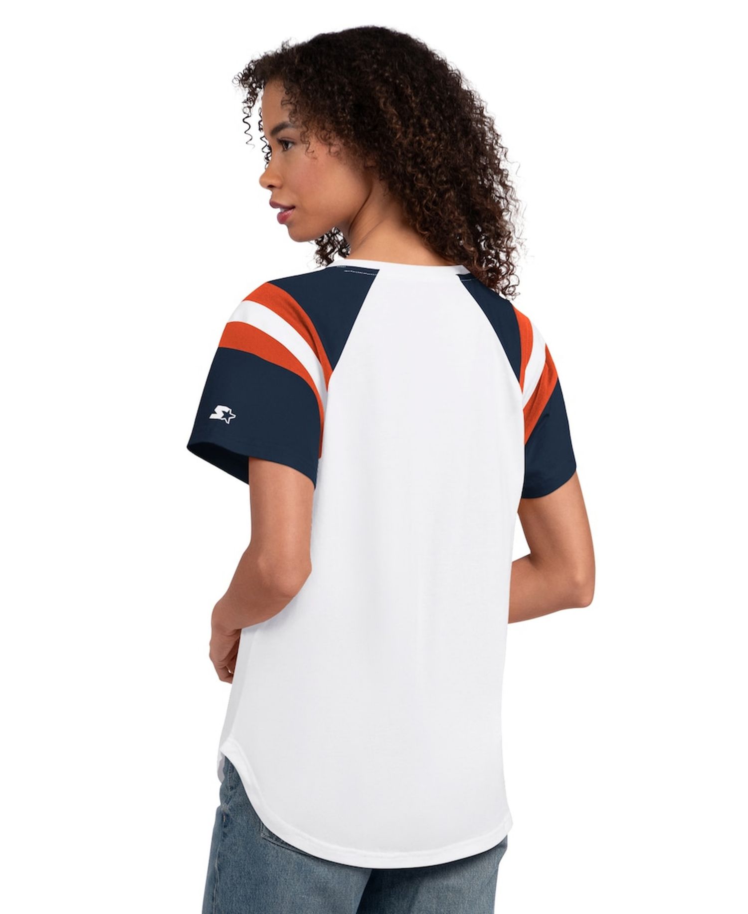 Women's White Houston Astros Game On Notch Neck Raglan T-Shirt