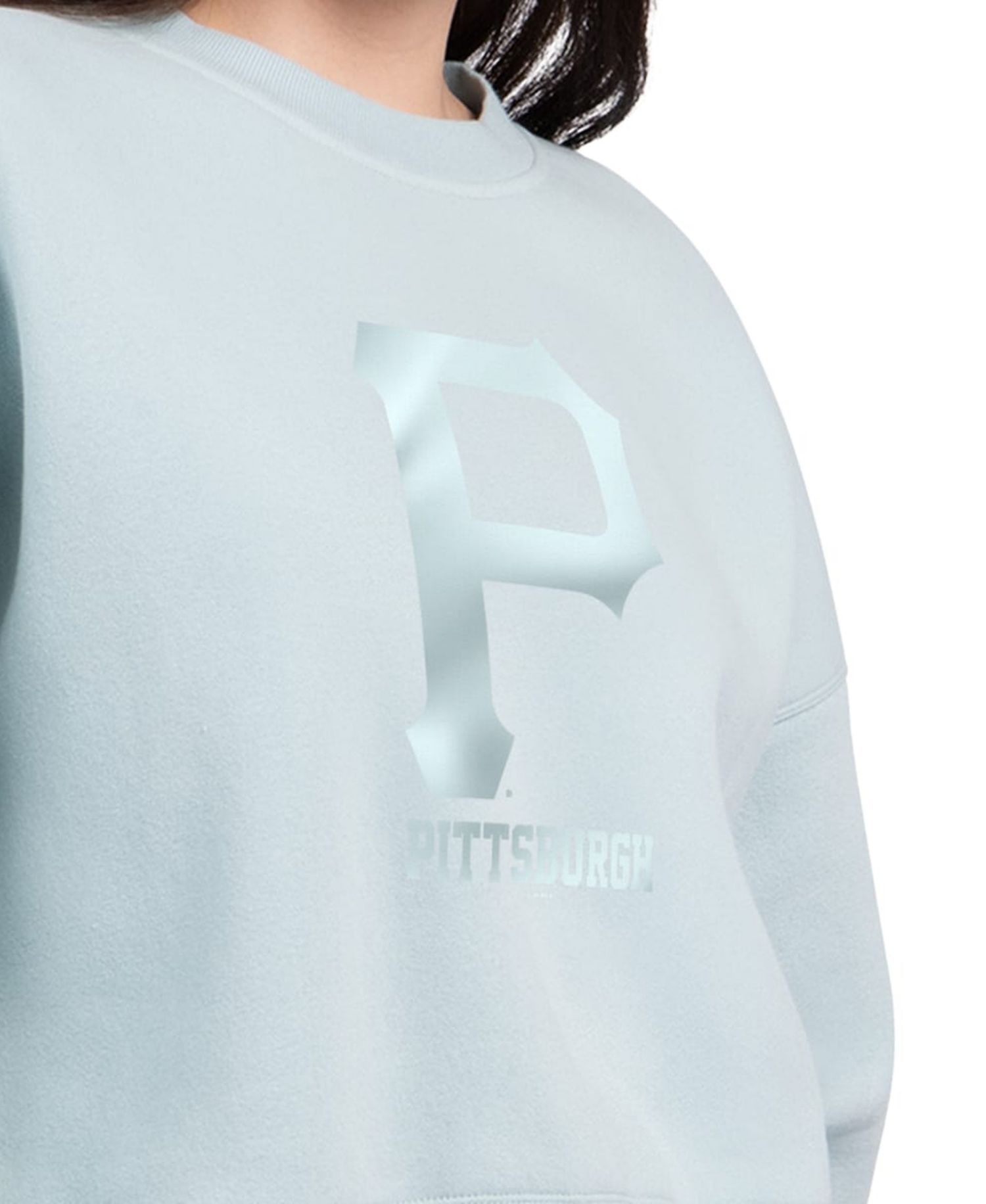 Women's Mint Pittsburgh Pirates Pastels Boxy Fleece Sweatshirt