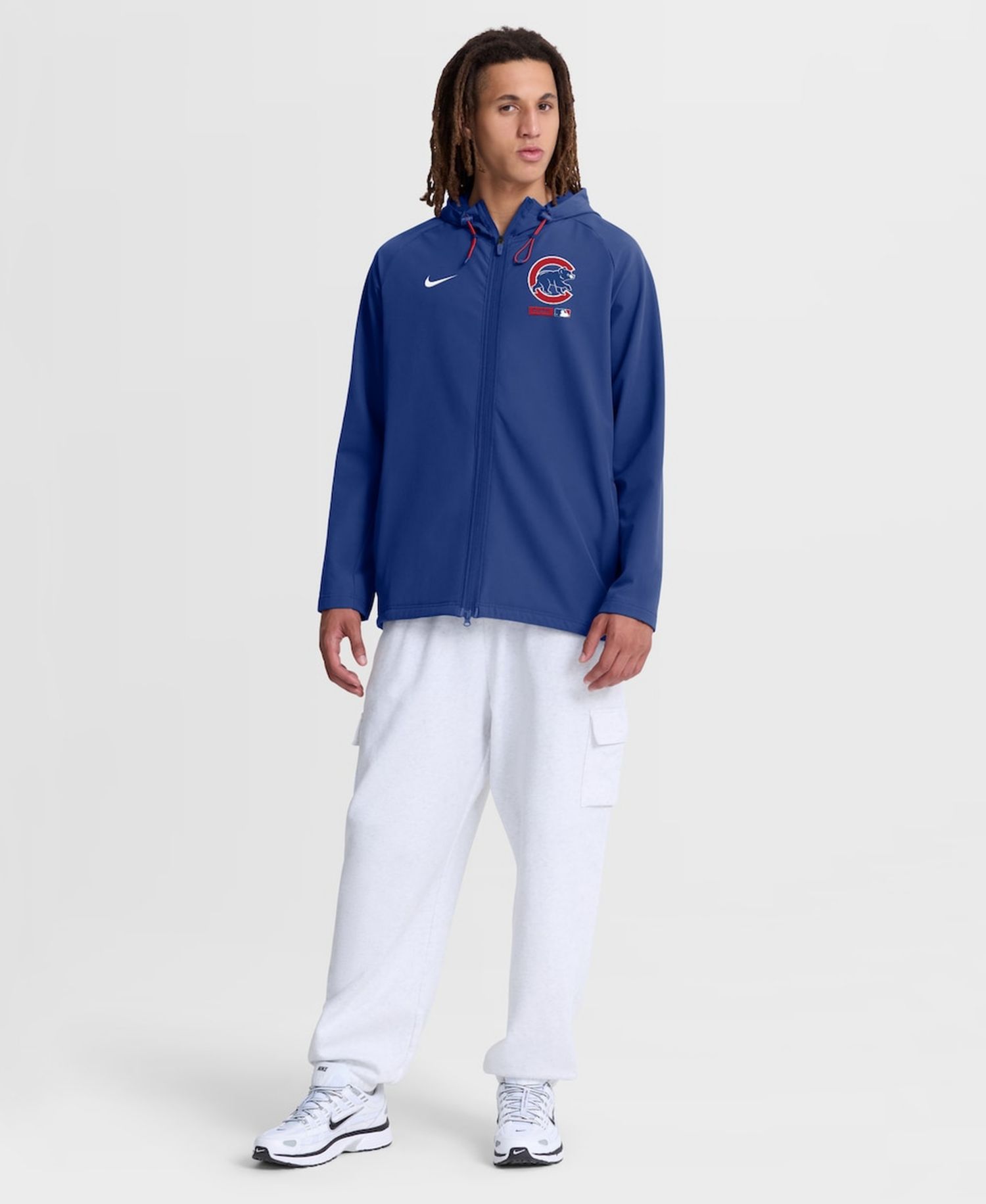 Men's Royal Chicago Cubs Authentic Collection Raglan Therma-FIT Full-Zip Hooded Jacket