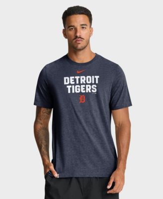 Men's Heather Navy Detroit Tigers Stacked Tri-Blend T-Shirt