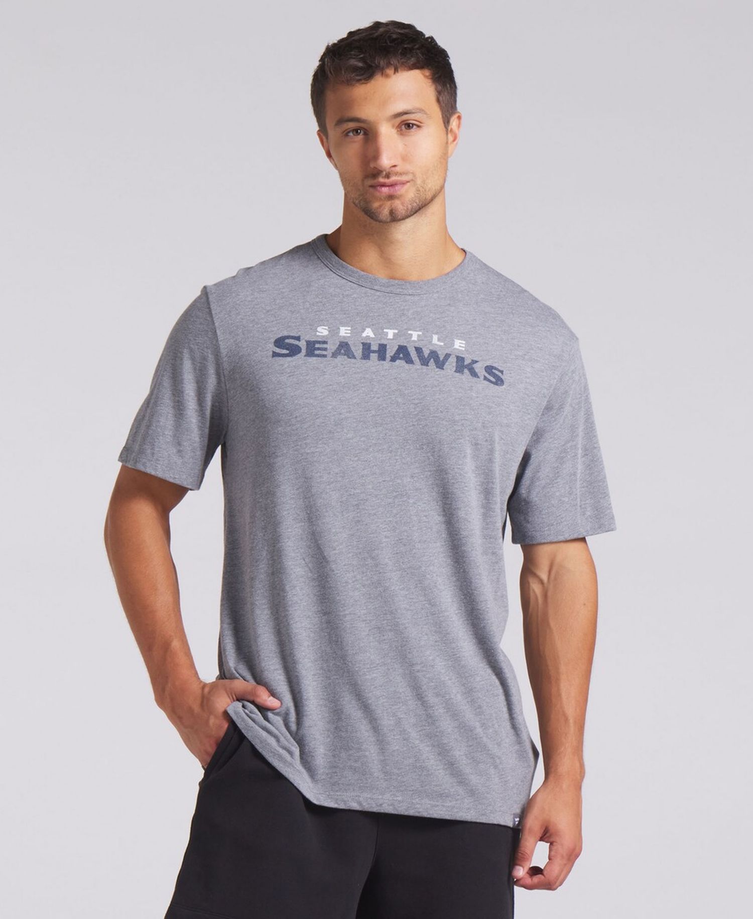 Men's Heather Gray Seattle Seahawks Pass Rush Tri-Blend T-Shirt