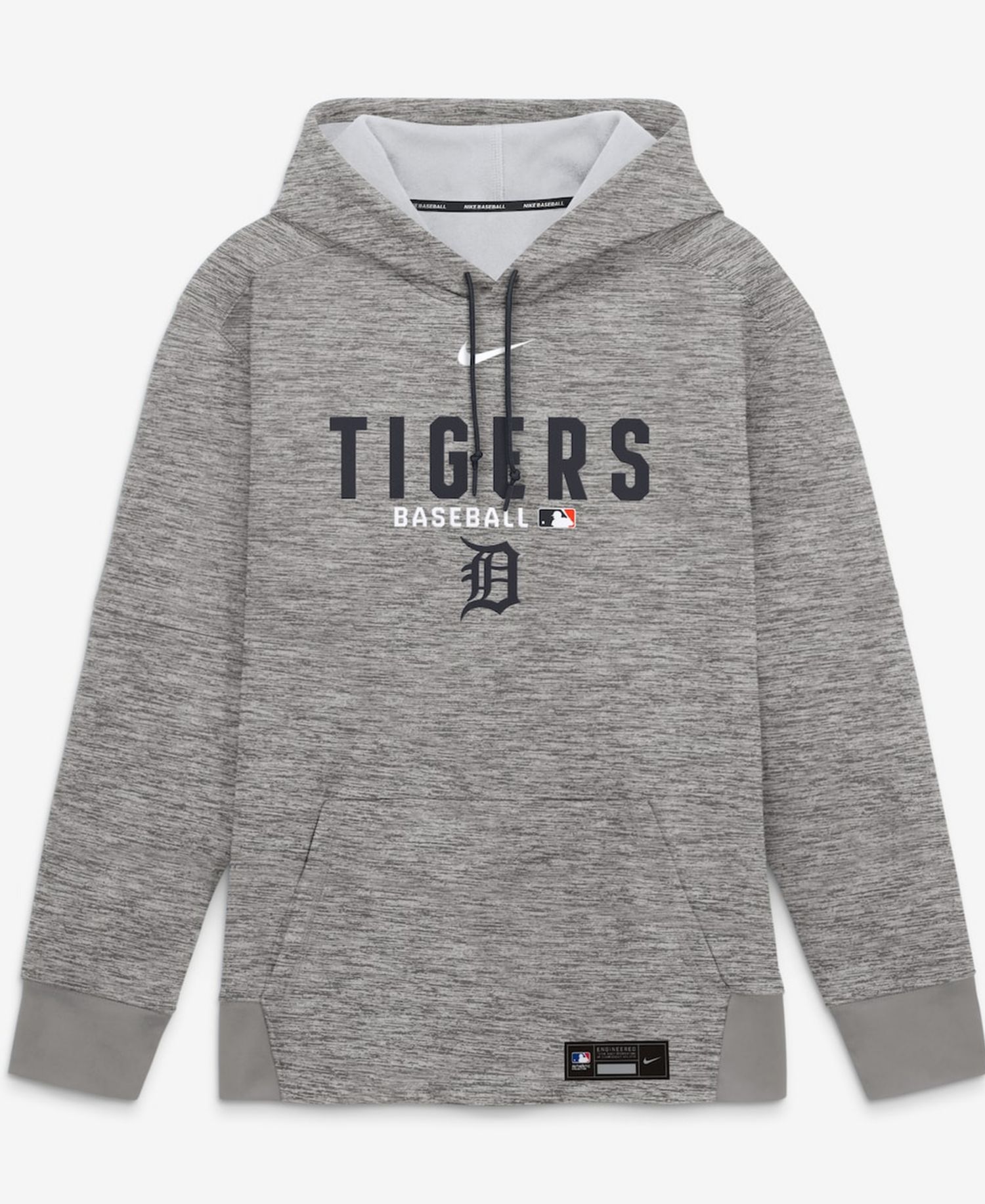 Men's Heather Charcoal Detroit Tigers Authentic Collection Therma-FIT Hoodie