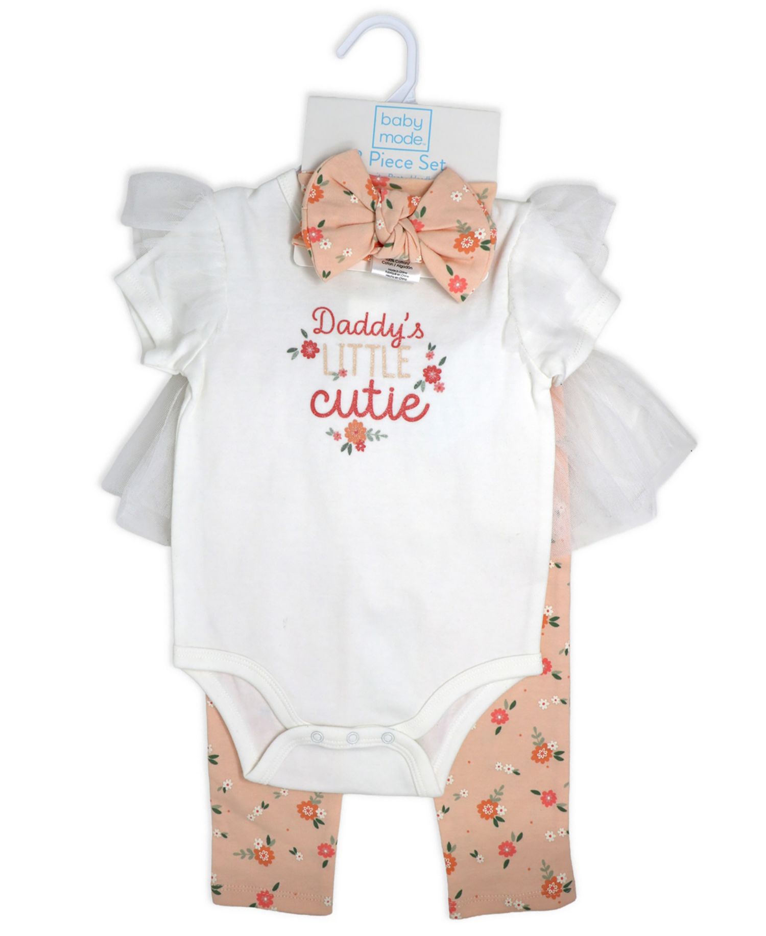 Baby Girls' Short-Sleeve Bodysuit, Pant and Headband, 3-Piece Set