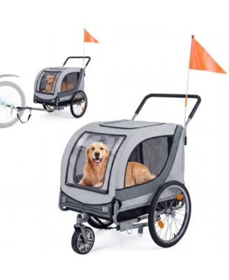 2-in-1 Dog Bike Trailer with Universal Bicycle Coupler