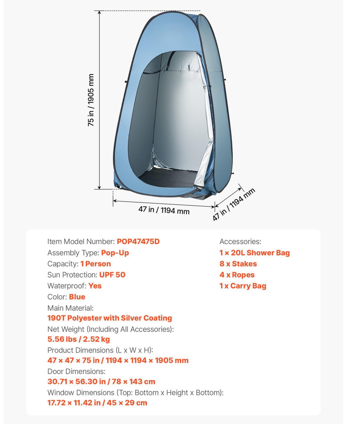 Cozito Pop Up Shower Tent