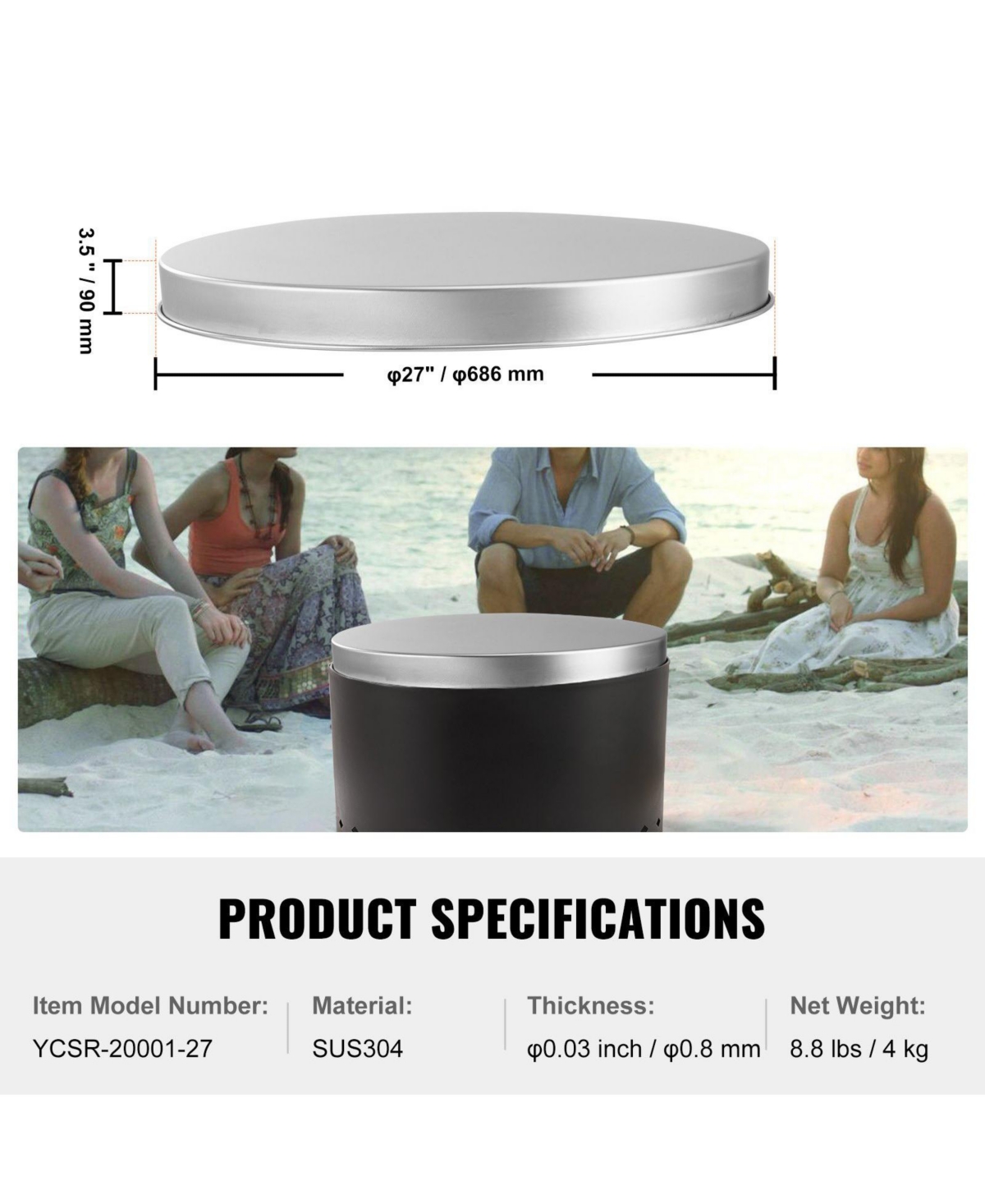 Cozito Fire Pit Cover Lid