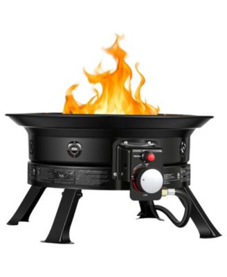 Propane Fire Pit, 24 inches 53000 BTU Portable Gas Fire Pit with Grill Grate