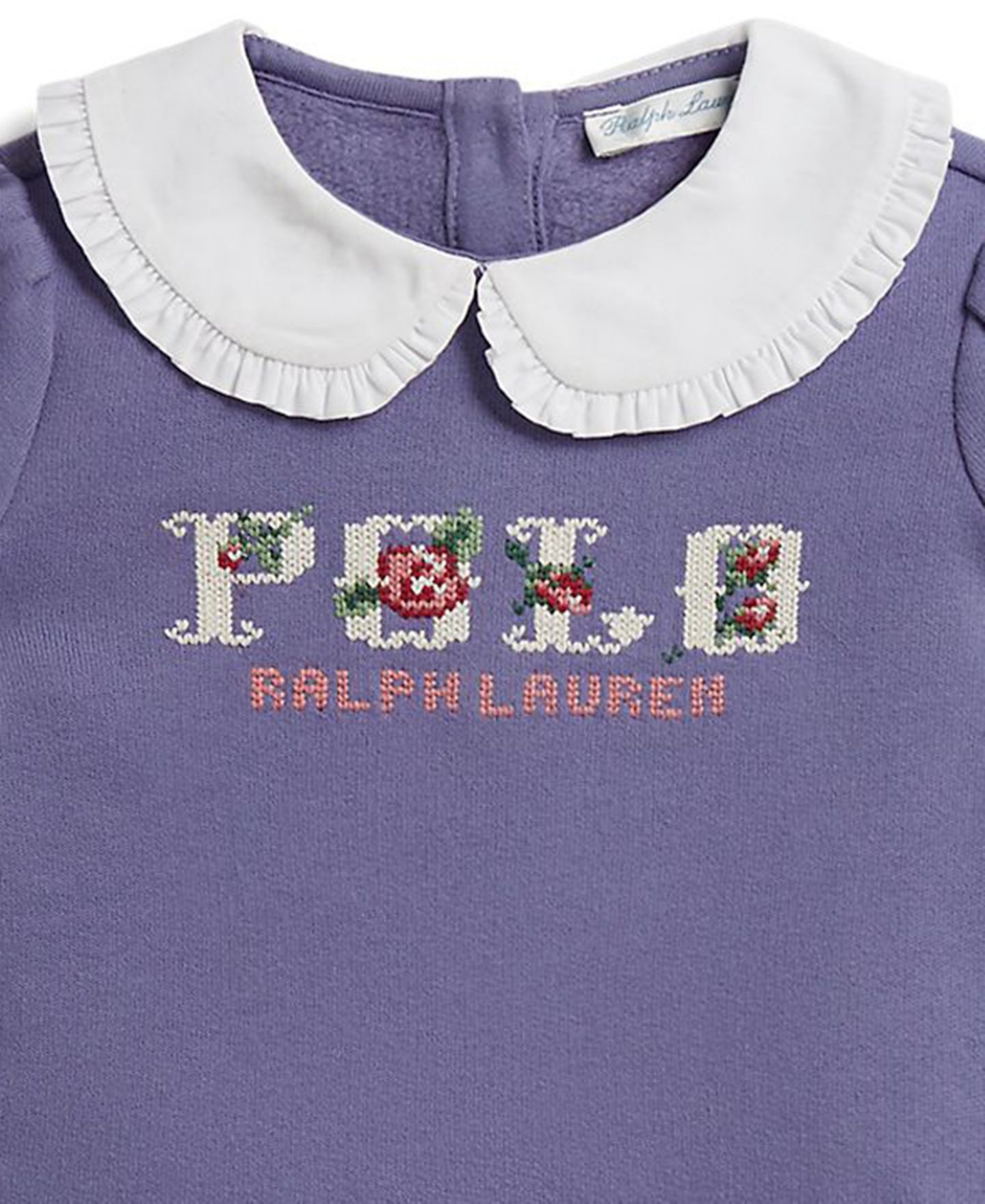 Детский комплект Polo Ralph Lauren для девочки: флисовый свитшот с логотипом и джоггеры, цвет: Фиолетовый — фото 3