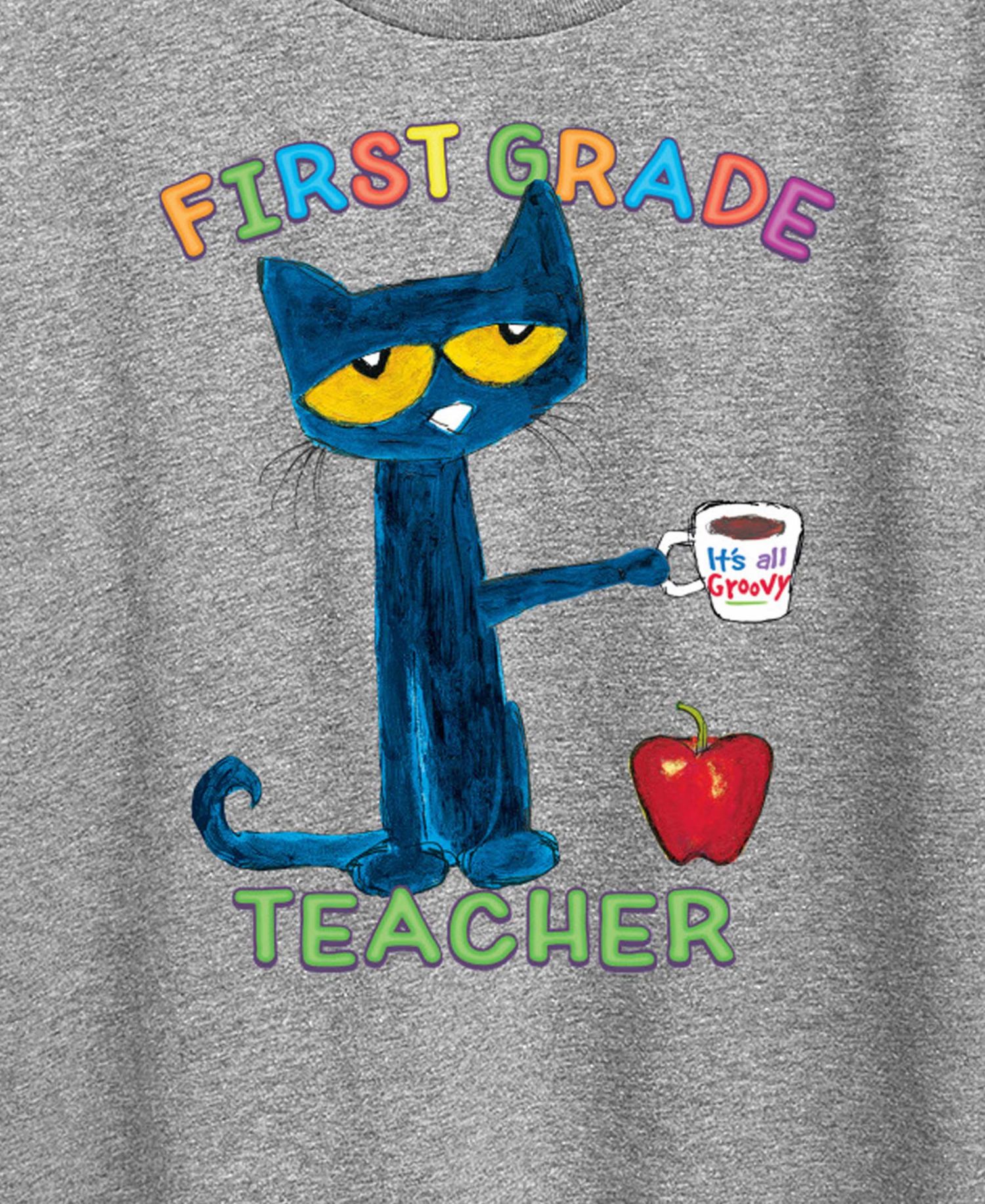 Plus Size Pete the Cat First Grade Teacher Graphic T-Shirt