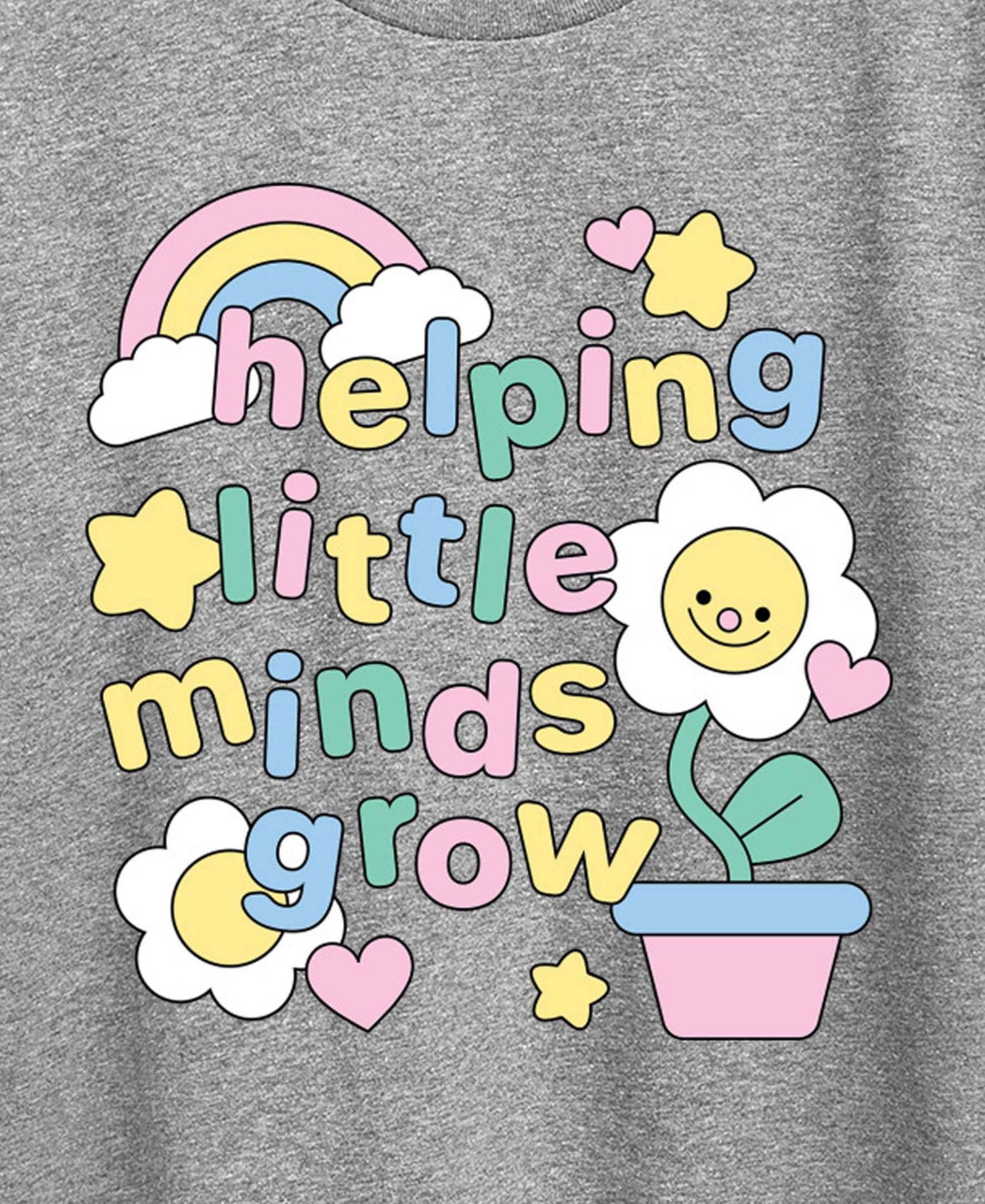 Plus Size Helping Little Minds Grow Graphic T-Shirt