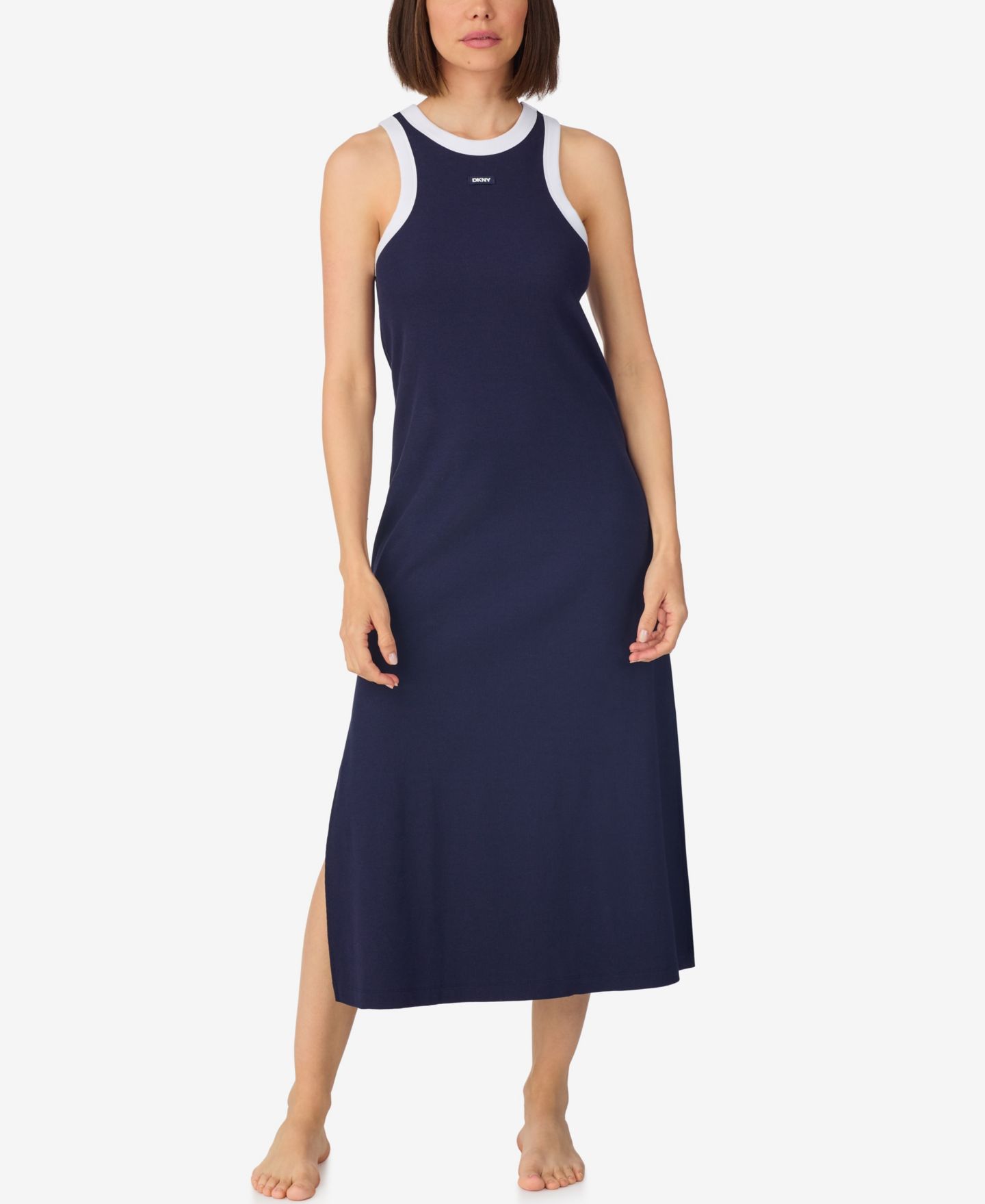 Сорочка, в рубчик — DKNY, цвет: Тёмно-синий — фото 1