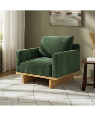 Modern Minimalist Accent Chair with Solid Wood Frame and Soft Cushions