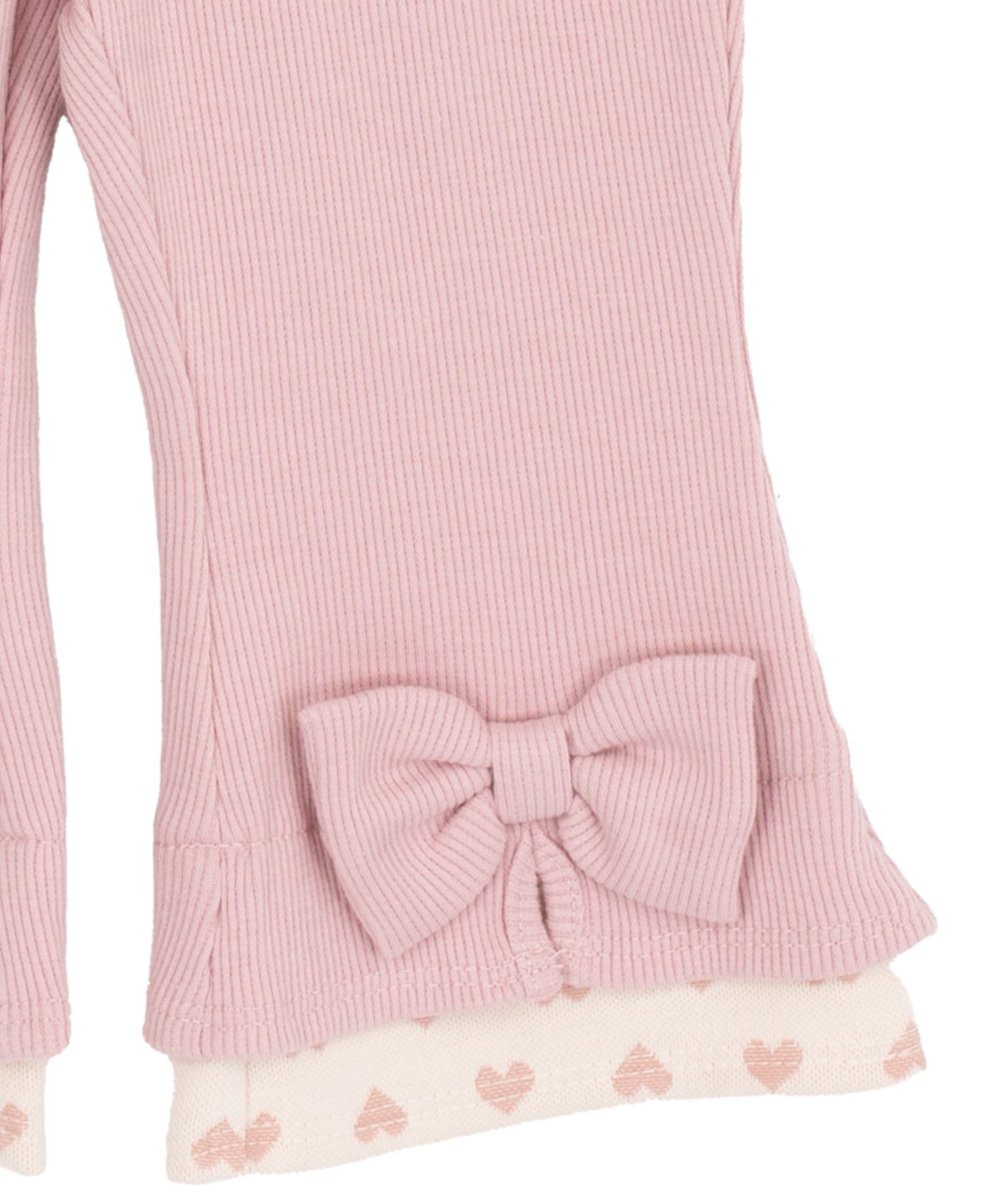 Baby Girls' Heart Double Knit Top and Rib Legging, 2-Piece Set