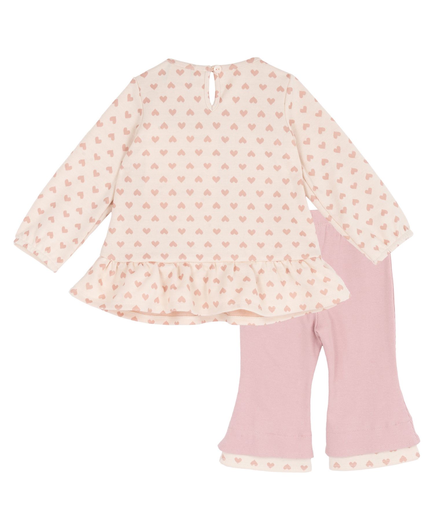 Baby Girls' Heart Double Knit Top and Rib Legging, 2-Piece Set