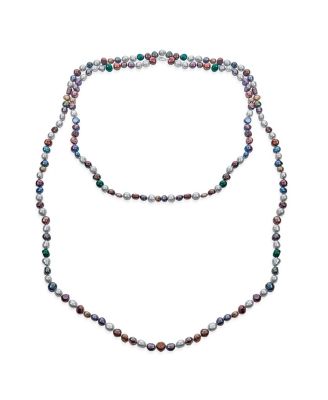 Bling Jewelry Pearl Strand Necklace Long Freshwater Cultured 54 Inch - Brown