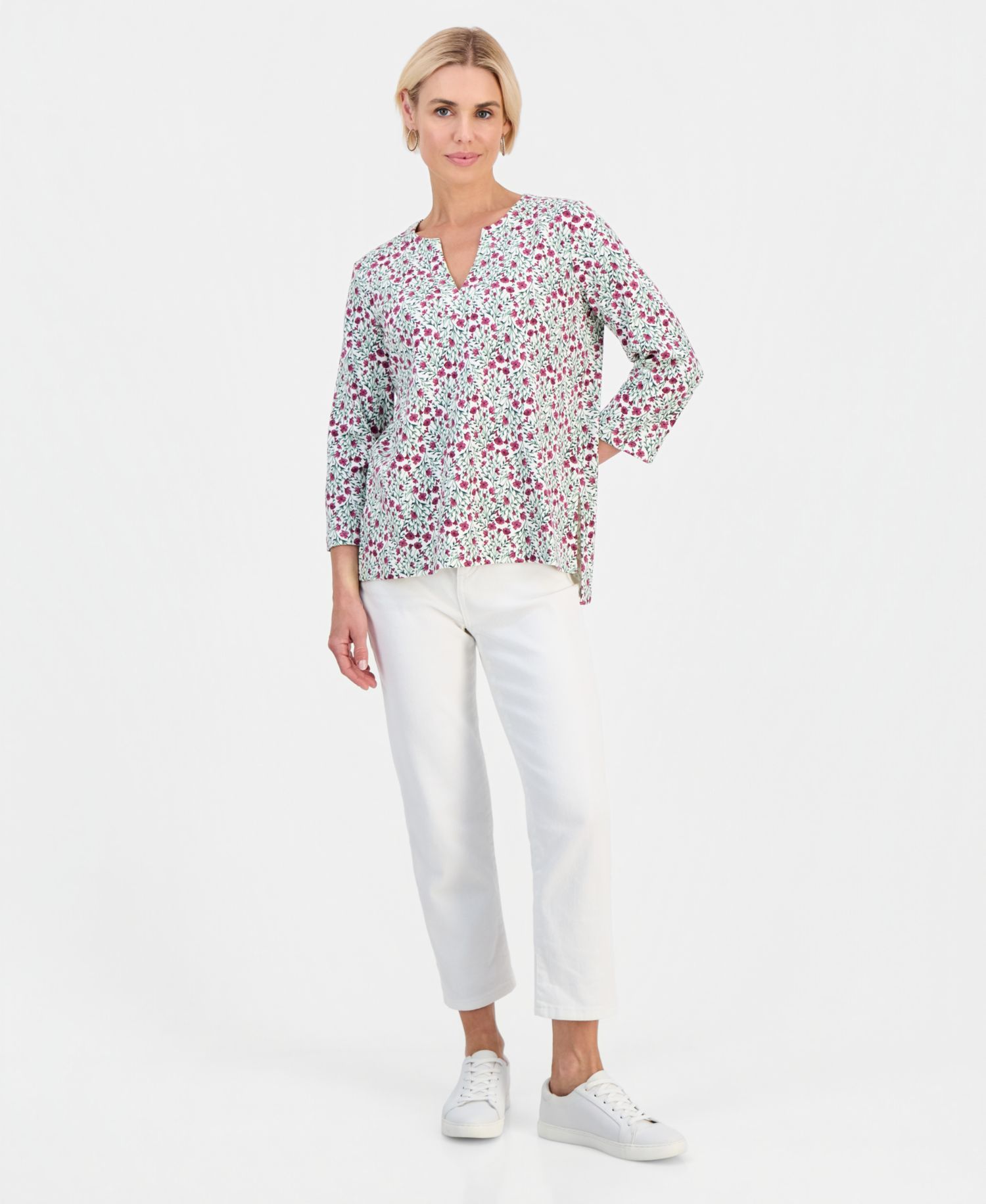 Petite Split-Neck Tunic, Macy's Exclusive