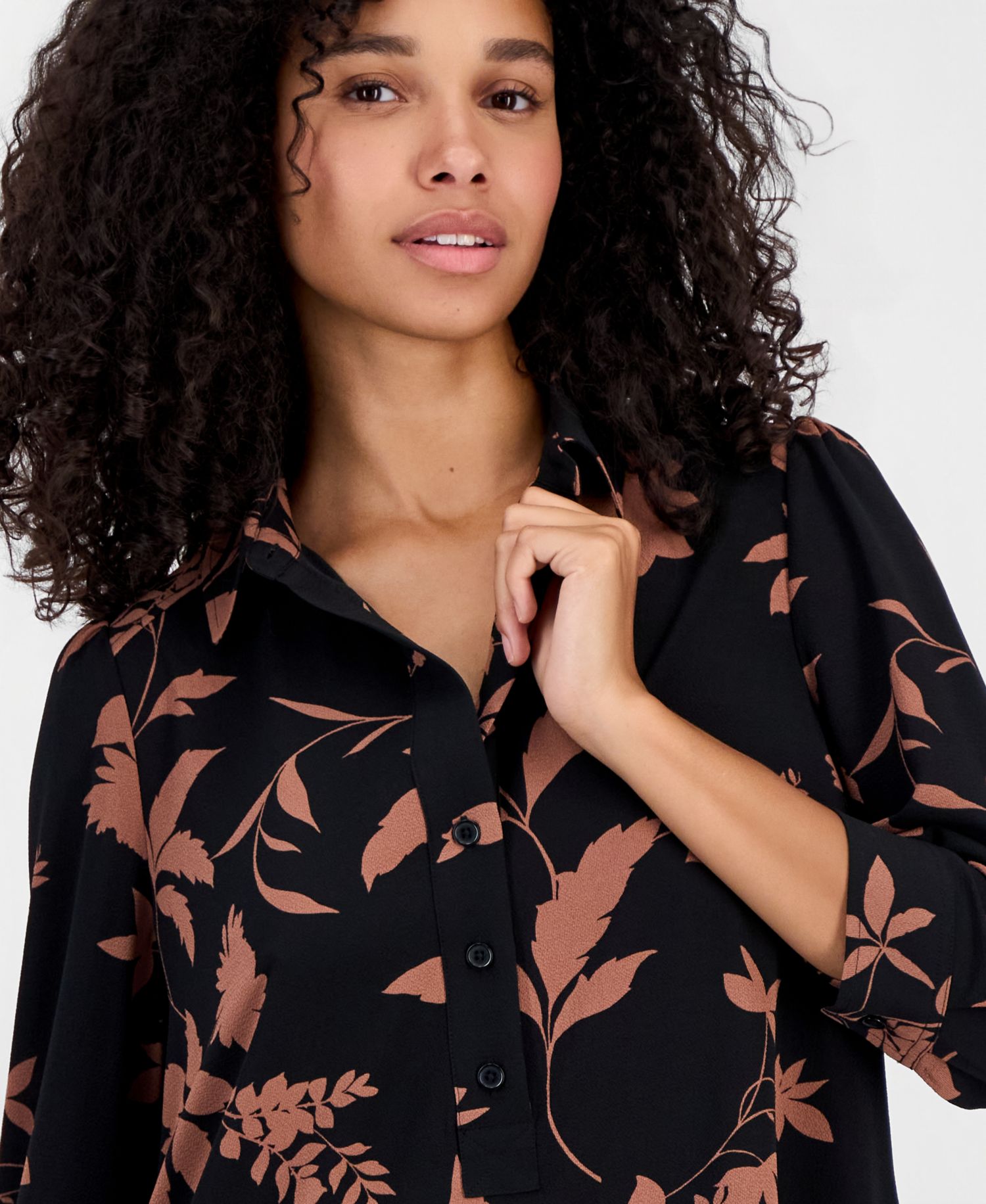 Petite Printed Ruffle-Hem Scuba Dress