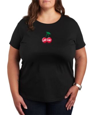 Plus Size Cherry Coke Bottle Cap Cherries Graphic T-Shirt