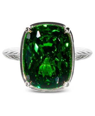 Elongated Cushion Emerald Cubic Zirconia Cocktail Ring
