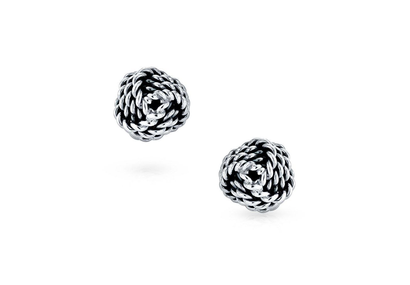 Мужские запонки Bling Jewelry Solid Double Sided Twisted Love Knot Cufflinks for Dad Groomsmen .925 Sterling Silver Gift, цвет: Чёрный — фото 2
