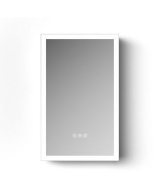 16"W x 26"H LED Lighted Medicine Cabinet with Mirror, Anti-Fog Bathroom Mirror Cabinet