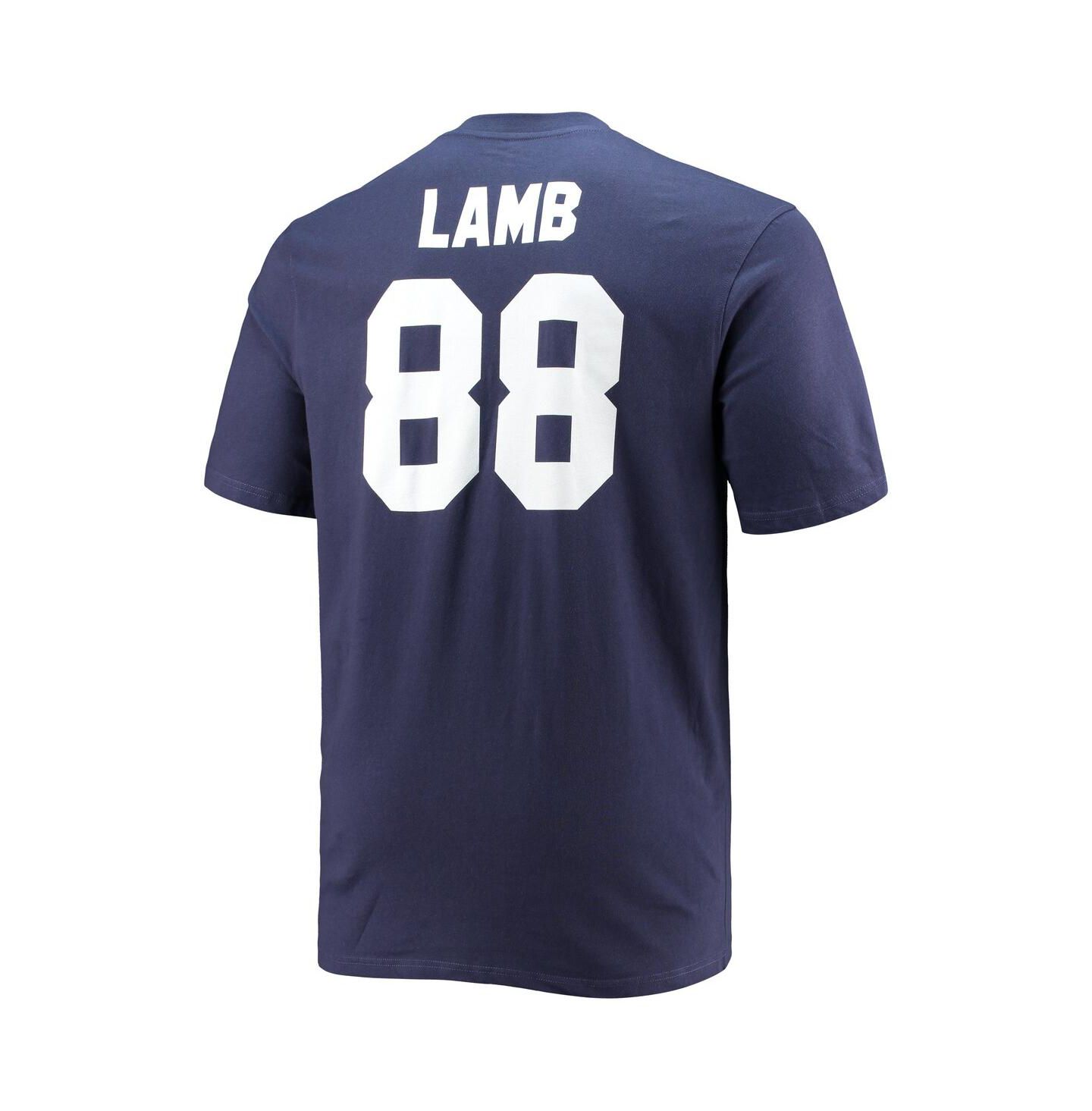 Мужская футболка Fanatics CeeDee Lamb Dallas Cowboys Big & Tall с номером игрока, Navy — фото 3