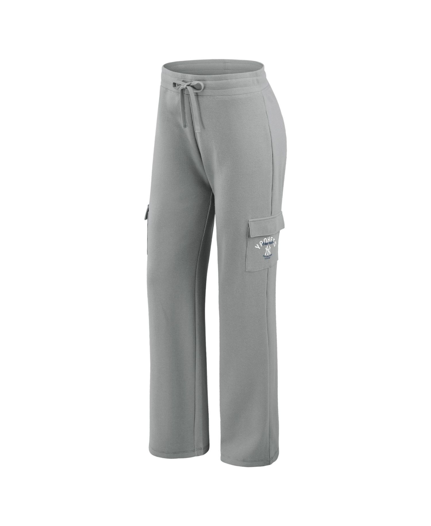 Women's Gray New York Yankees Waffle-Knit Long-Sleeve Hoodie & Lounge Pant Set