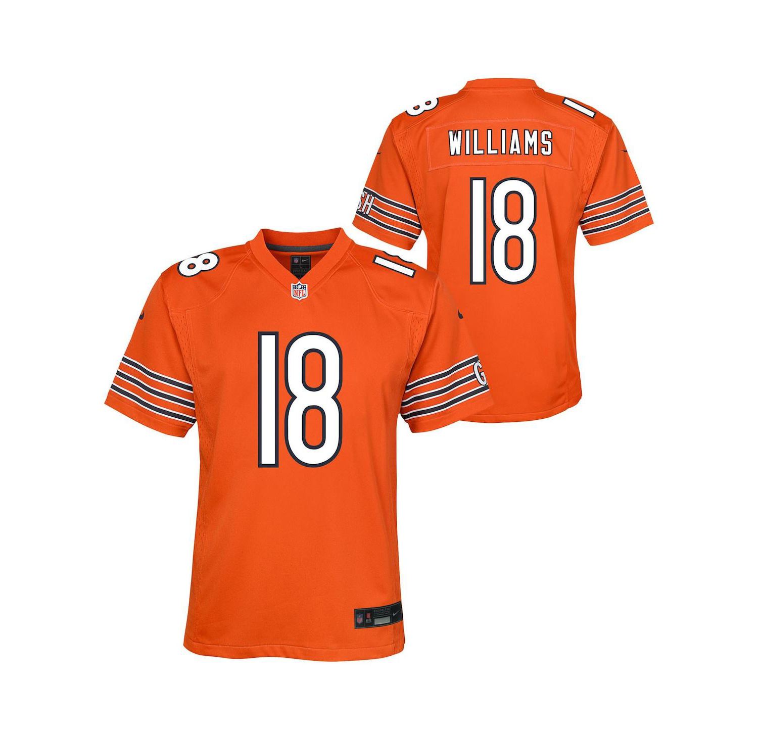 Big Boys and Girls Caleb Williams Orange Chicago Bears Game Jersey