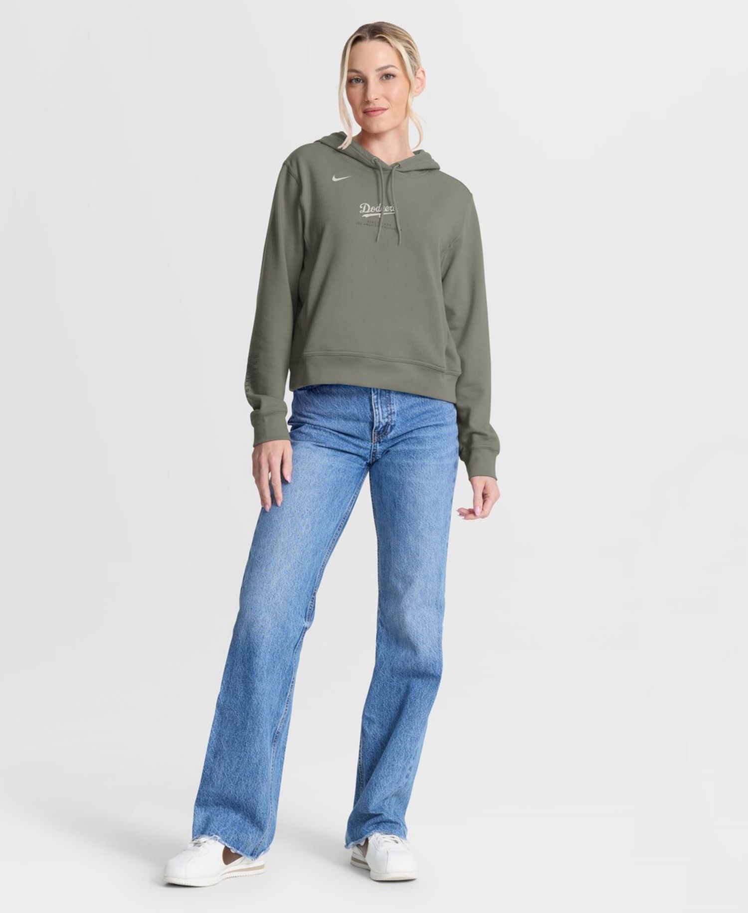 Women's Olive Los Angeles Dodgers One Tri-Blend Dri-FIT Hoodie