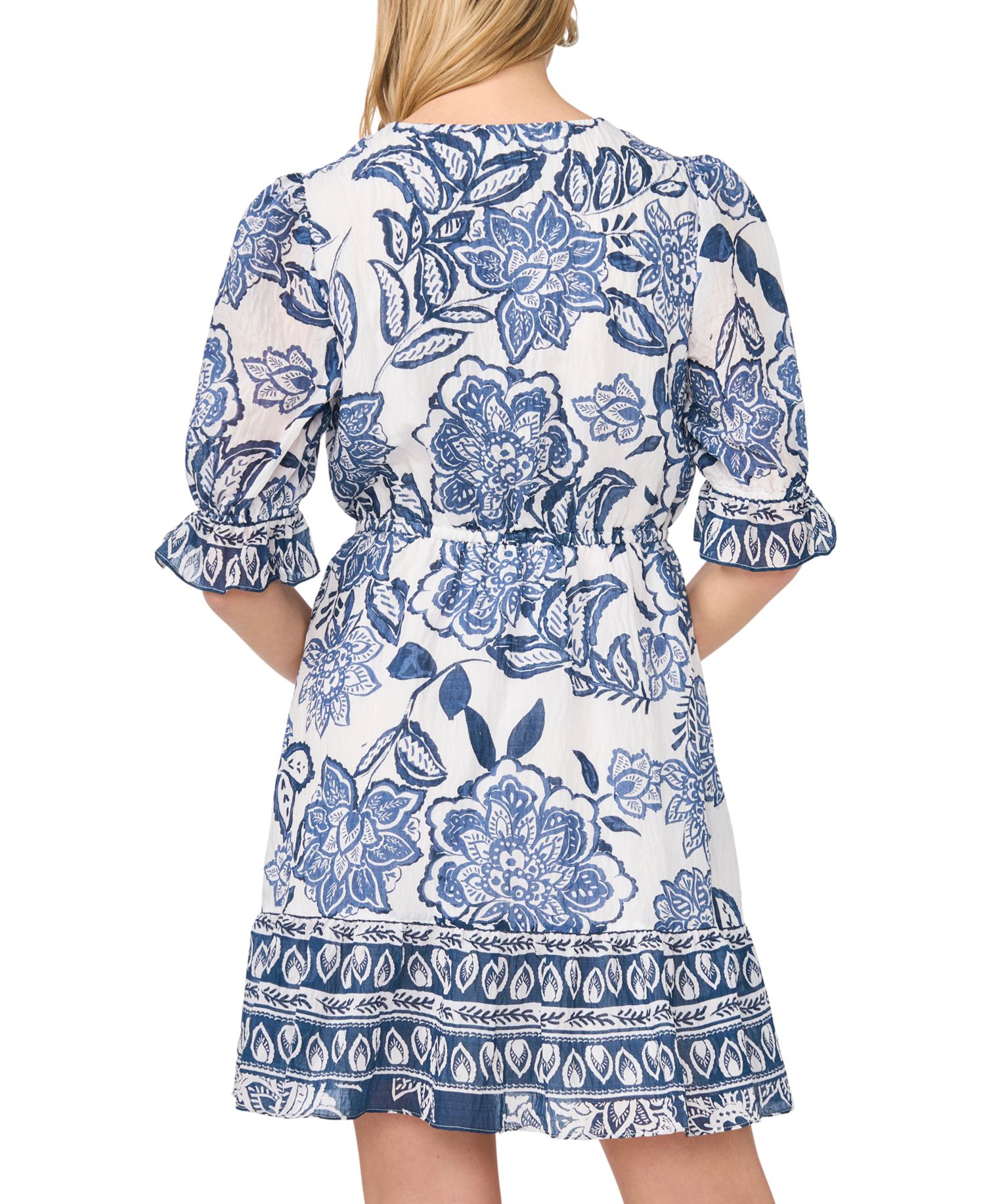 Women's V-Neck Ruffle-Hem Dress