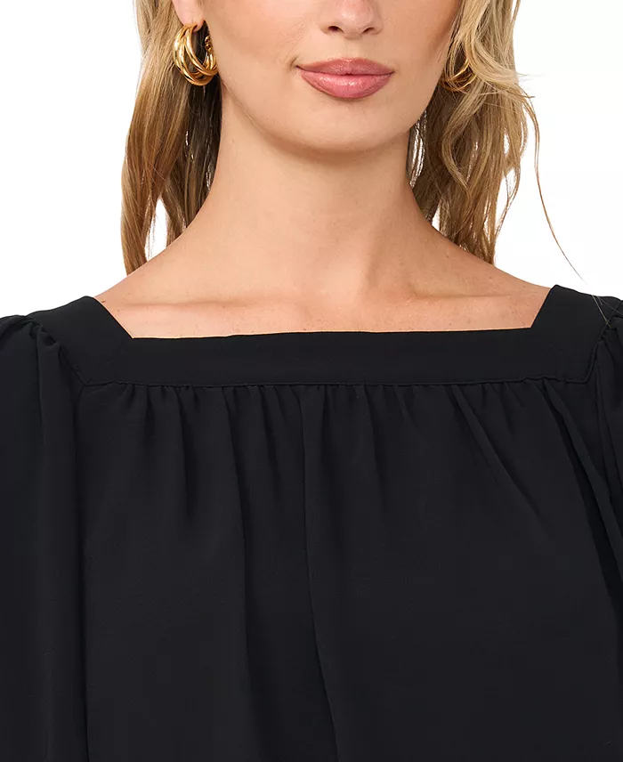 Women's Square Neck Bubble Blouse - thumbnail 8