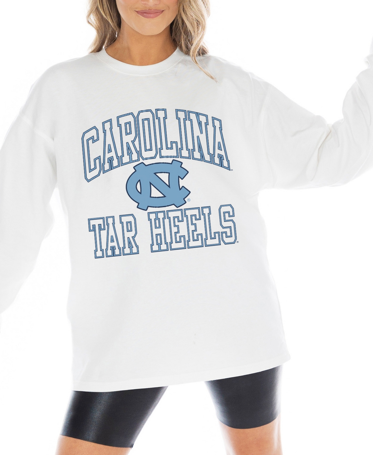 Gameday Couture Women's White North Carolina Tar Heels Mind Games Oversized Long Sleeve T-Shirt