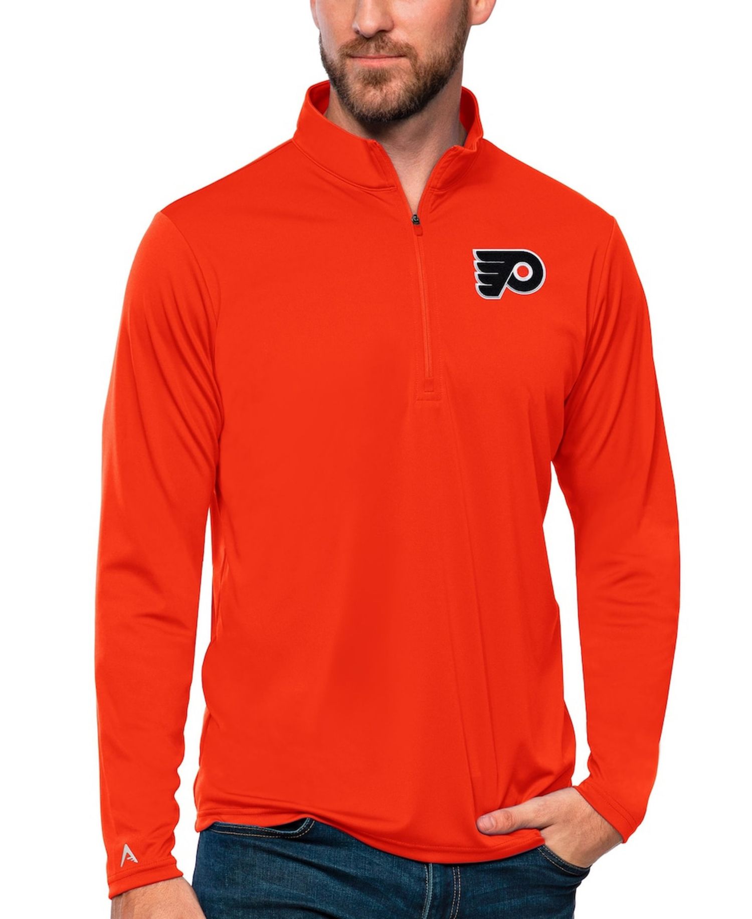 Men's Orange Philadelphia Flyers Tribute Quarter-Zip Pullover