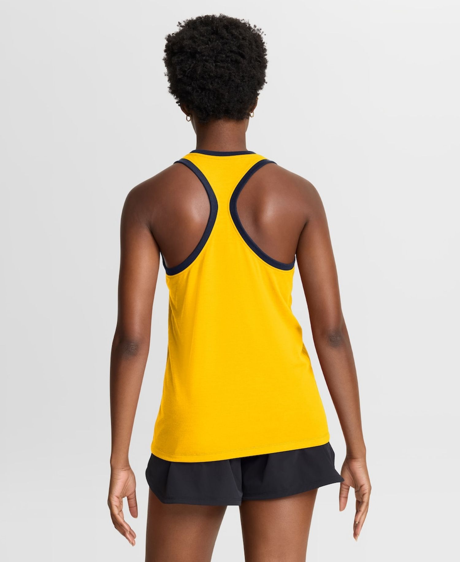 Women's Maize Michigan Wolverines Uni Name Tri-Blend Dri-FIT Racerback Tank Top
