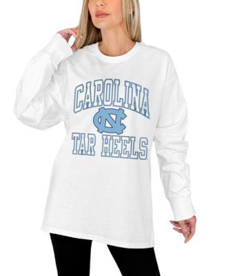 Women's White North Carolina Tar Heels Mind Games Oversized Long Sleeve T-Shirt