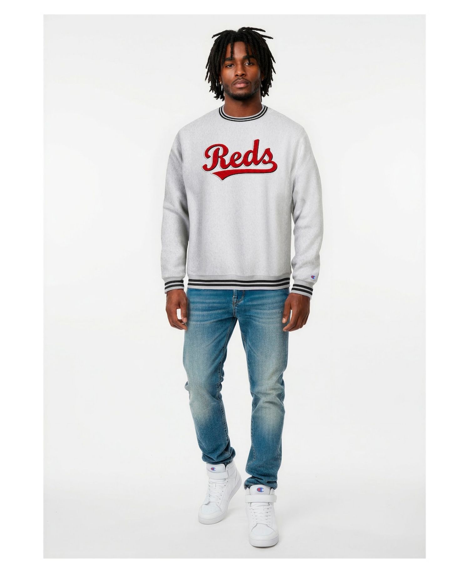Men's Heather Gray Cincinnati Reds Reverse Weave Sweatshirt