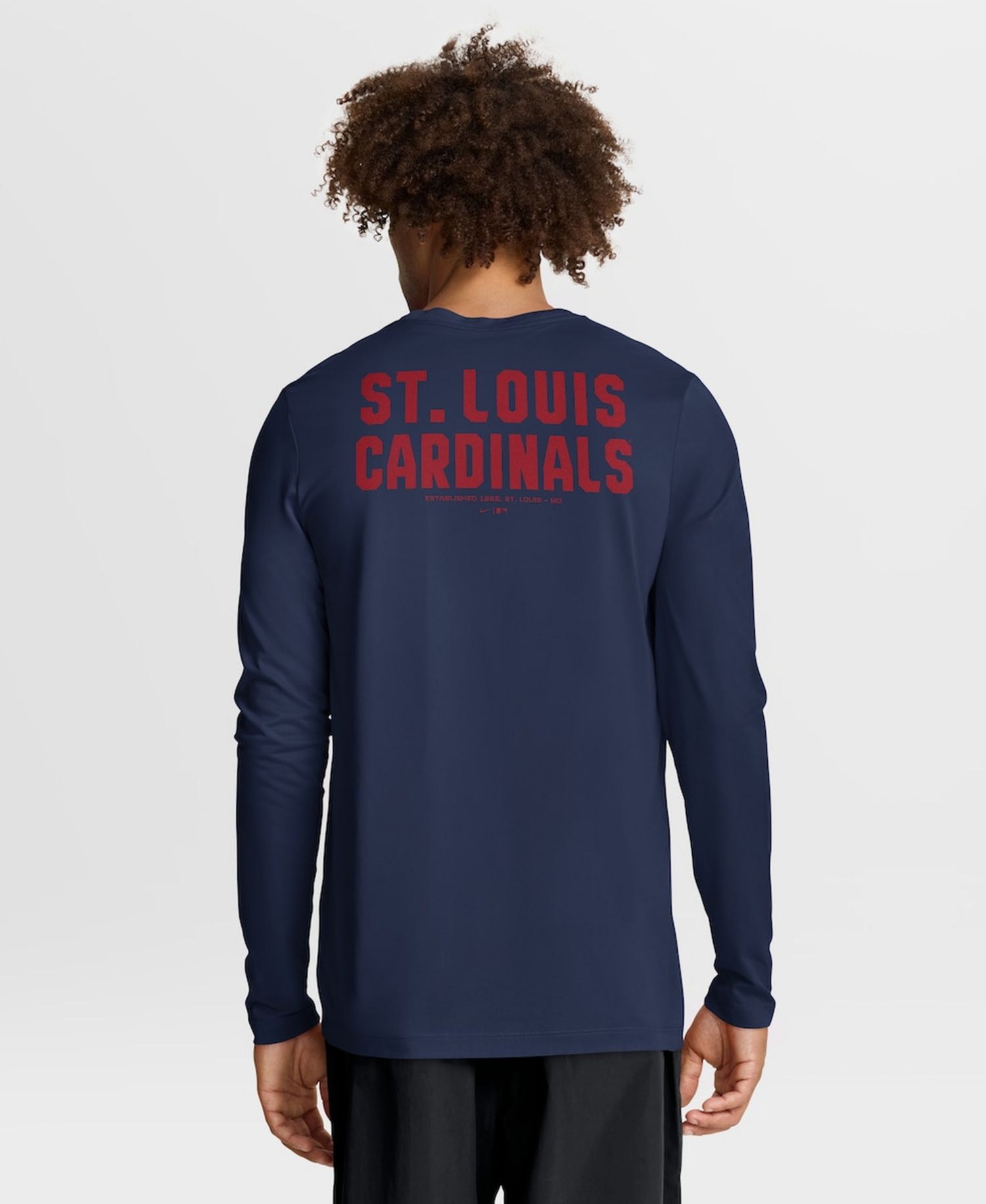Men's Navy St. Louis Cardinals 2-Hit Legend Dri-FIT Long Sleeve T-Shirt