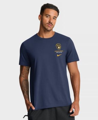 Men's Navy Milwaukee Brewers Primetime 2-Hit T-Shirt