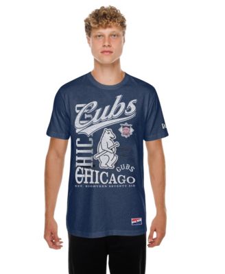Men's Navy Chicago Cubs Oversized Throwback Distressed T-Shirt