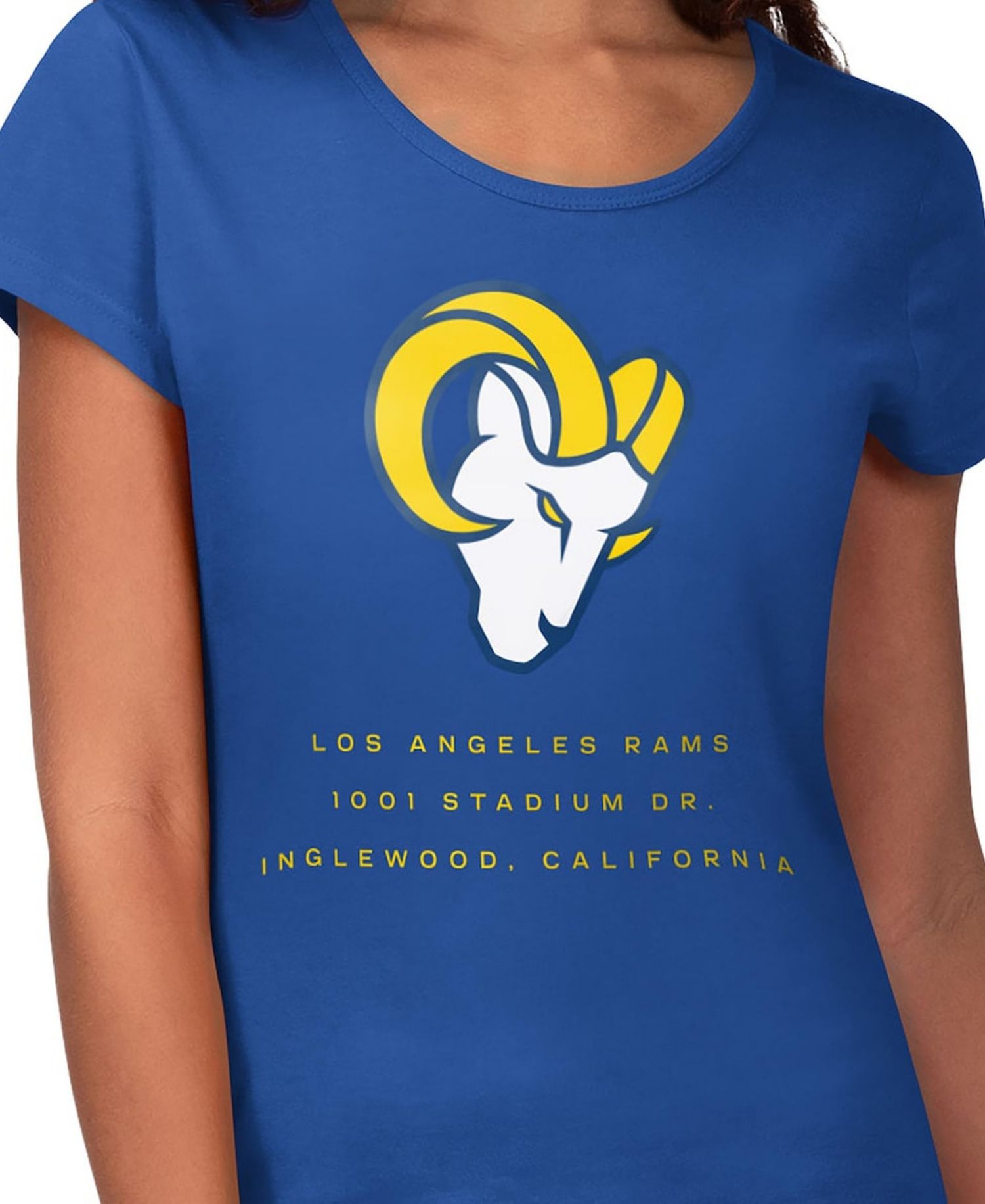 Women's Royal Los Angeles Rams Endzone T-Shirt