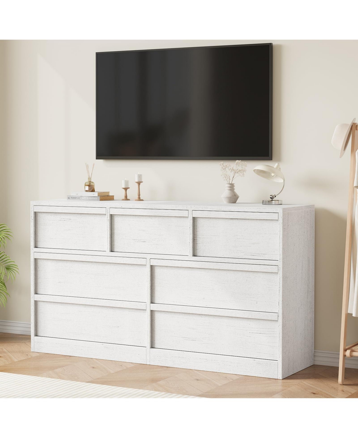 gaomon 7 Drawer Dresser for Bedroom, 54 inch Wide, Chest of Drawers with Large Storage, Wooden Organizer Living Room, Entryway