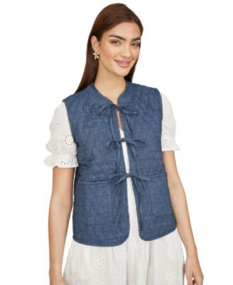 Women's Reversible Quilted Tie-Front Waistcoat